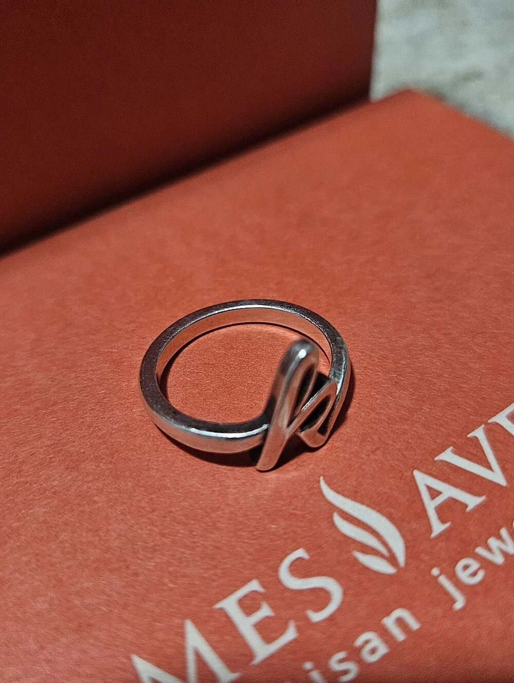 James Avery Silver 'K' Initial Ring Size 6.5- Sterling Silver